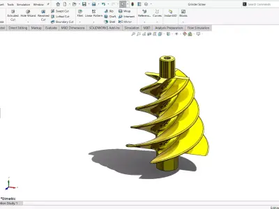 Helical Auger Screw Conveyor CAD Model SolidWorks 3D model