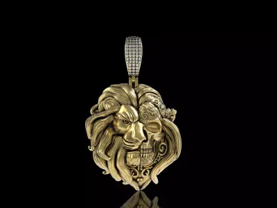 Lion Skull Pendant 3D print model