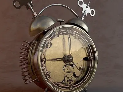 Vintage Steampunk Alarm Clock 3D Model Low-poly 3D model