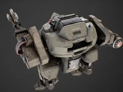Low Poly Robot Rhino  Low-poly 3D model