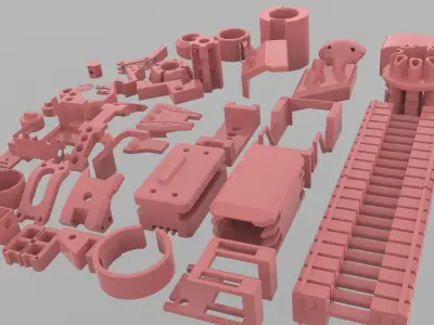 Gundam part kitbash robotic Low-poly 3D model