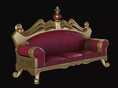 Royal Sofa Low-poly 3D model