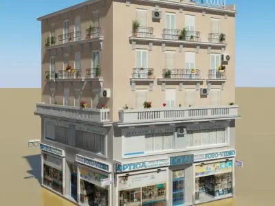 Photorealistic Low Poly Building 3D model purchase