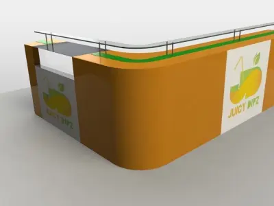 Counter design for snack shop in a mall  3D model