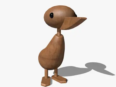Wooden Toy Duck Low-poly 3D model purchase