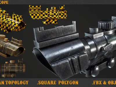 5 Rifle scope Low-poly 3D model