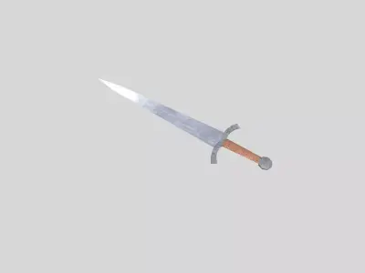 low poly medieval sword 4 Low-poly 3D model