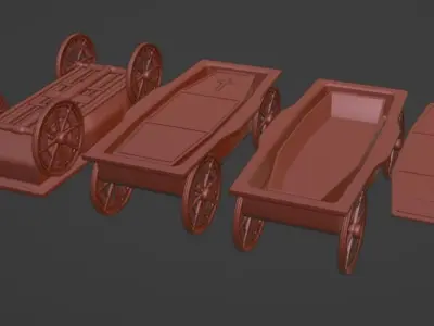 Coffin Cart Free 3D model