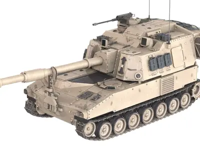 M109A6 Paladin Low-poly 3D model