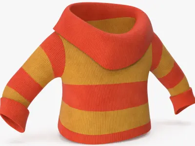 Cartoon Sweater Orange 3D model