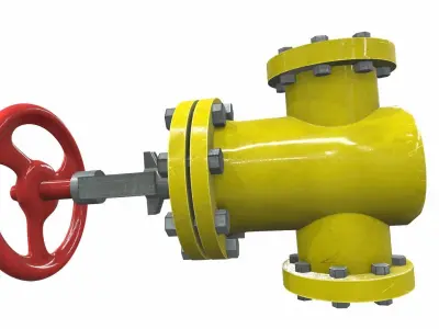 Industrial pipeline valve 1 3D model