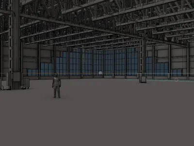 Warehouse Interior 4 - No Textures Low-poly 3D model