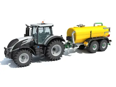 Tractor with Trailer 3D model