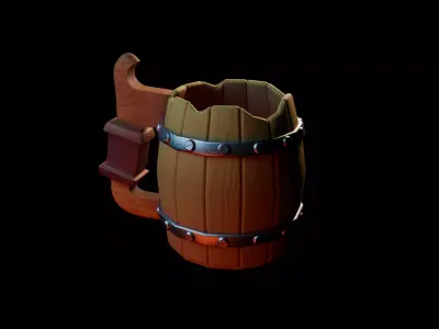 Stylized Medieval Cup Low-poly 3D model