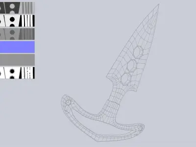 Punch dagger Low-poly 3D model