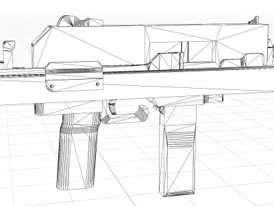 Rigged Sci-Fi Submachine Gun Free 3D model