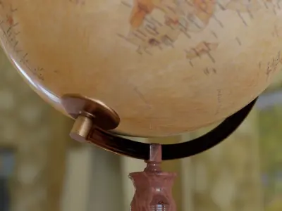 High poly globe model sphere lamp 3D model