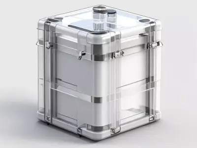 HighTech Storage Container with Transparent Sides Low-poly 3D model