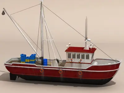 Fishing boat 3D model V3