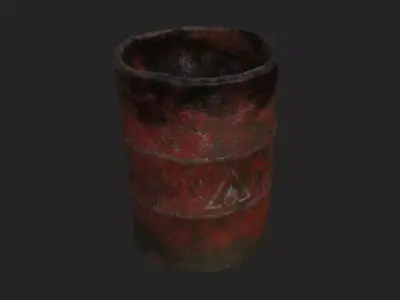 Dirt Barrel Low-poly 3D model