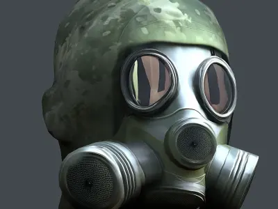 Helmet 3d model military combat Military Low-poly Low-poly 3D model 14