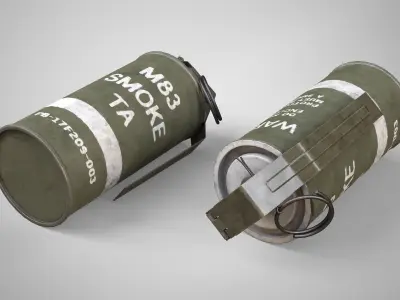 M83 White Smoke Hand Grenade AAA Game Ready Low-poly 3D model