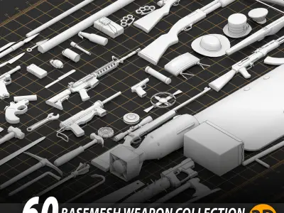 60 Basemesh Weapon Collection 3D model