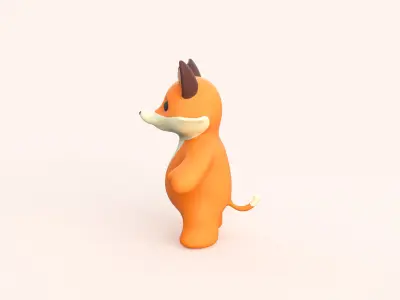 Little animal baby - Fox cute - Character012 Low-poly 3D model