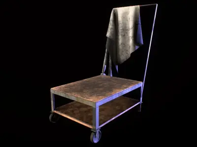 Platform Push Cart PBR Free low-poly 3D model