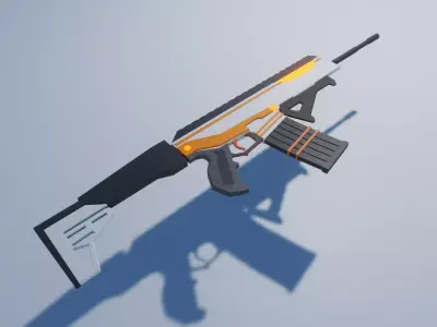 Low Poly Sci-fi Rifle Low-poly 3D model purchase