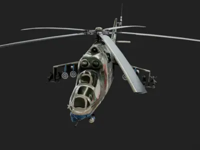 HIND Mil MI-24 Low-poly 3D model