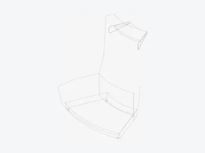 Seating - Contemporary - Extension - High Back - Round Low-poly 3D model