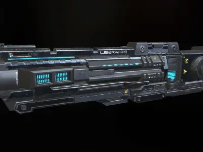 Blaster Gun - Game mesh Low-poly 3D model