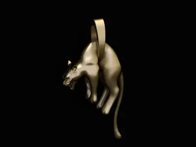 2 Panther Pendants With Stone And Plain models 3D Printable STL 3D print model