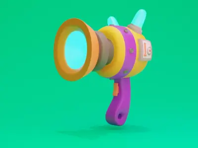 Space Cartoon IceBringer Gun Low-poly 3D model
