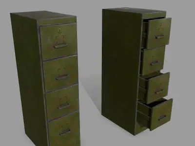 Cabinet metal filing Low-poly 3D model buy
