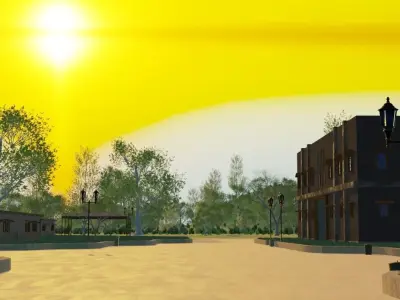 Abandoned Village Aerial View 3D model