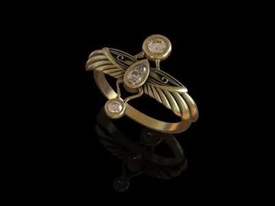 Egyptian Scarab Ring 3D print model