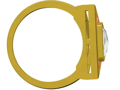 Antique Fancy Cut Triangle Shaped Wedding Ring 3D print model