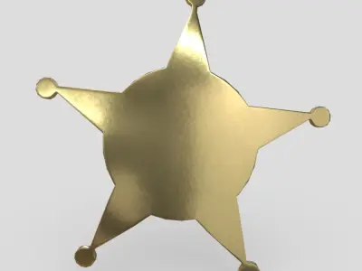 Sheriff Badge 3 Low-poly 3D model