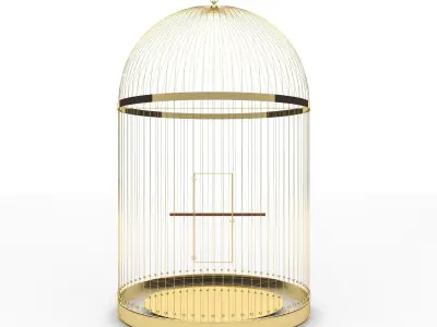 Golden bird cage 3D model