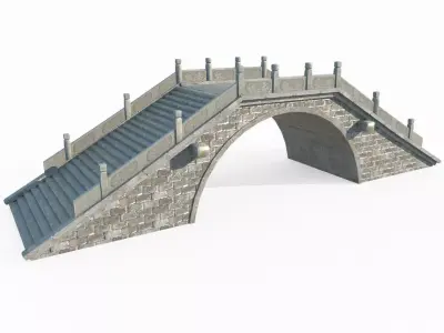 Arch Bridges of ancient Asian architecture 3D model