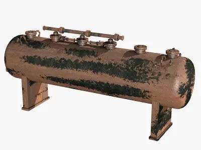Metal Rusty Industrial Boiler 3D model