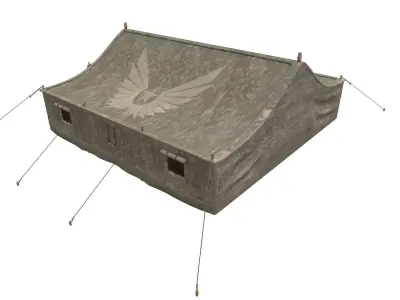 Military Tent Low-poly 3D model 6