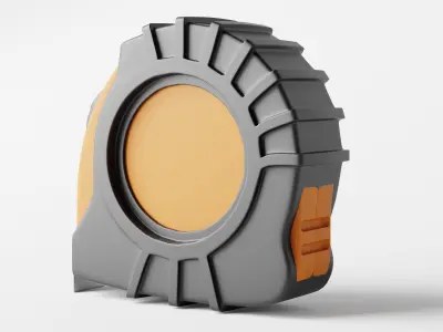 Tape measure or Retractable Tape Low-poly 3D model