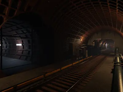 Modular Subway Tunnels for Unity Low-poly 3D model