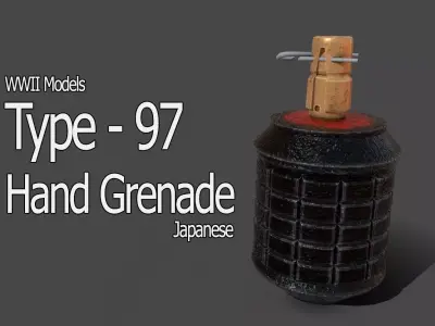 WWII - Type- 97 Japanese hand grenade Low-poly 3D model