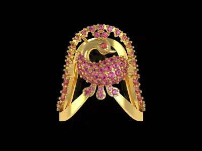 Peacock Ring 3D print model get