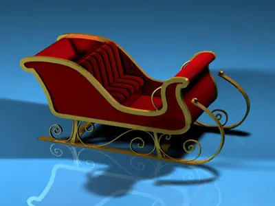 Santa Claus sled 3D model