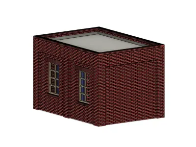 Model Railway Small Brick Boiler House Building 3D print model